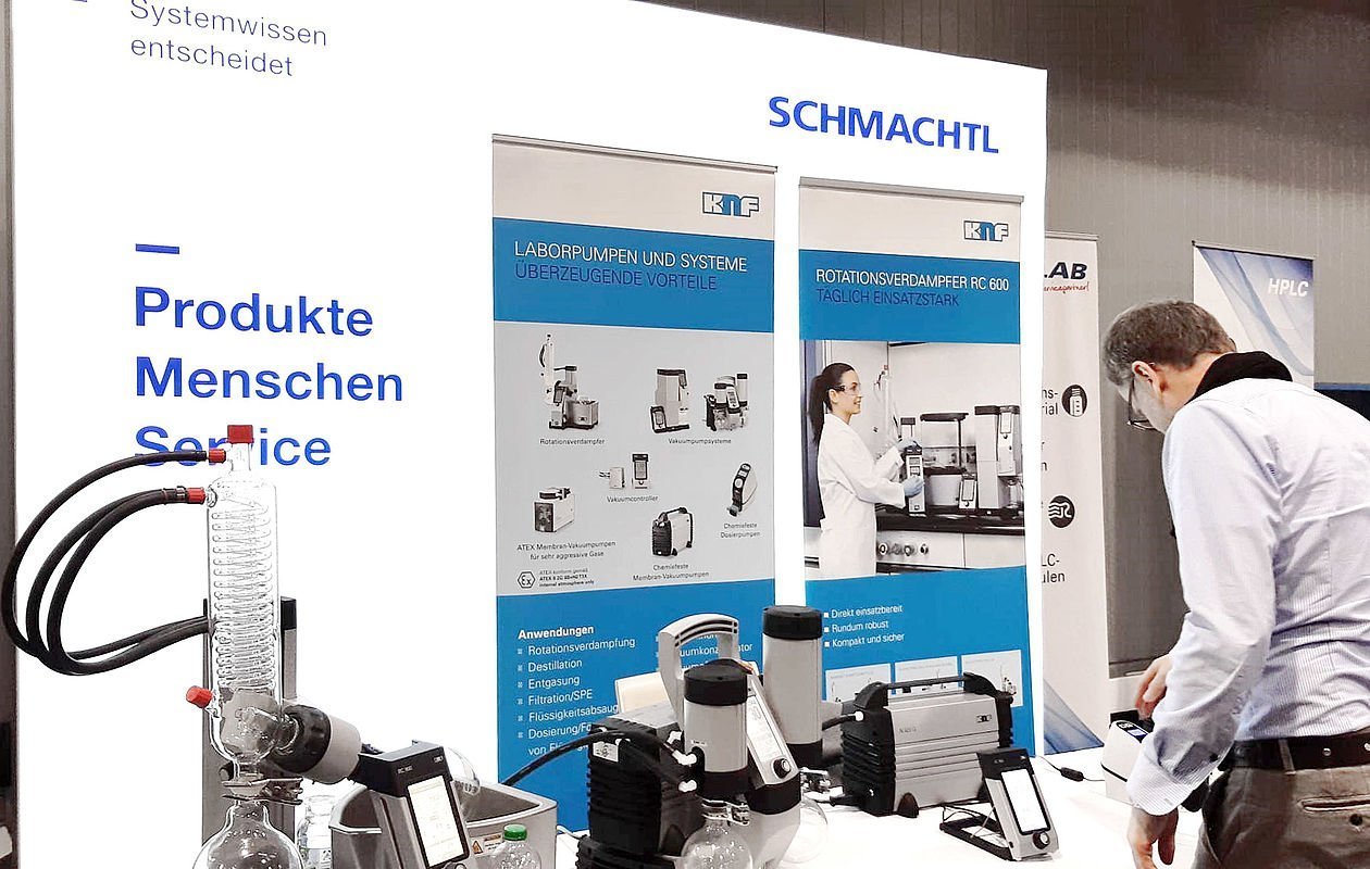 Messestand Lab Supply 2019 Schmachtl KNF